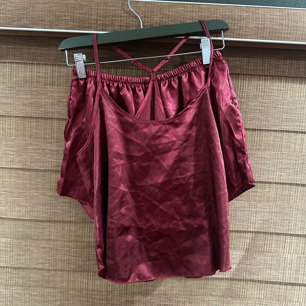 Shorts PJ Set Burgundy